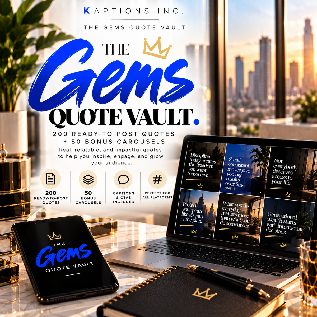 The Gems Quote Vault cover: 200 quotes and 50 carousels