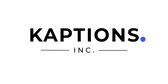 KAPTIONS logo with cobalt period
